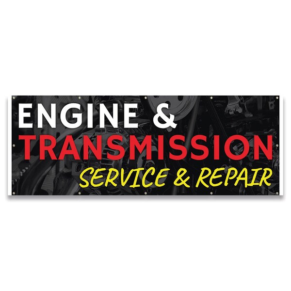 Signmission Engine and Transmission Service & Repair Banner Concession Stand Food Truck Single Sided B-120-30051 - main